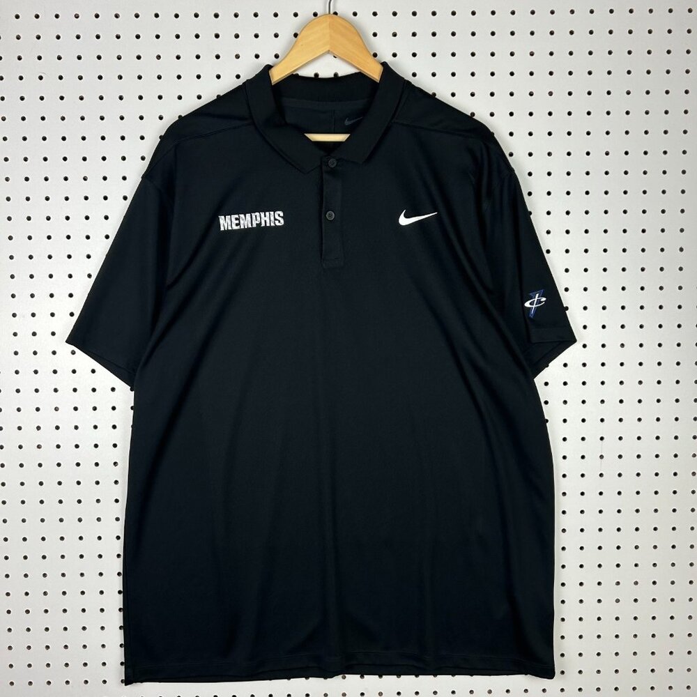 Nike 1 Cent Memphis Tigers Polo XL Black Basketball Team Issued Hardaway Dri Fit